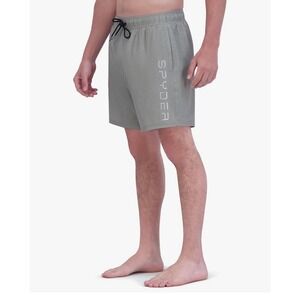 Spyder‎ Swim Trunks Men's Gray Elastic Waist Drawstring Pocket Shorts-XL